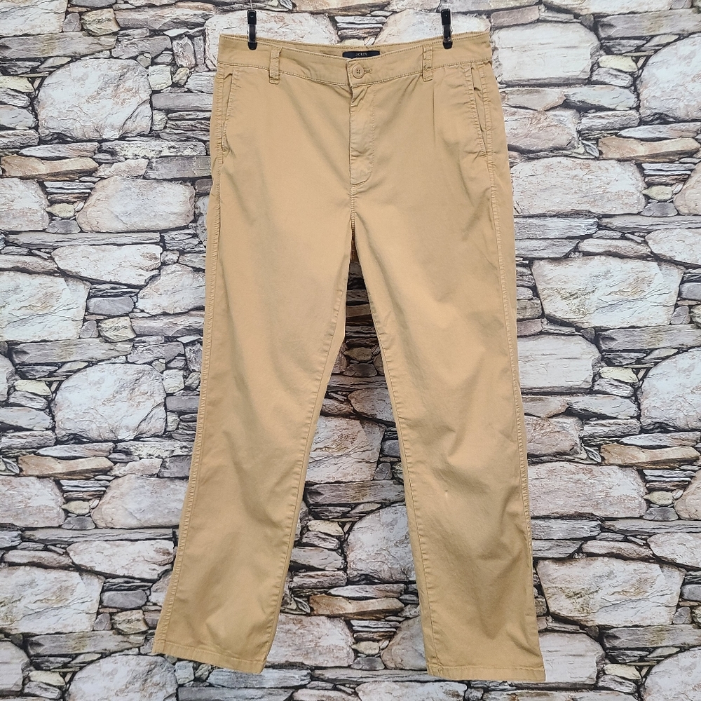 J. Crew Chino Petite Pants Solid Tan Camel Pockets